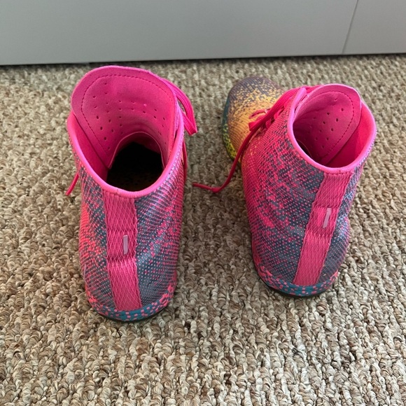 Nobull Shoes Neon Pink Glitch Trainers Super Fabric Workout  NOBULL High Top Neon Pink GLITCH Trainers